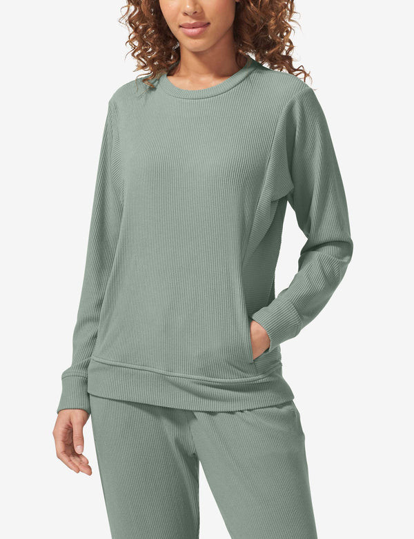 Women's Zen Ribbed Crew Neck Sweatshirt | Tommy John