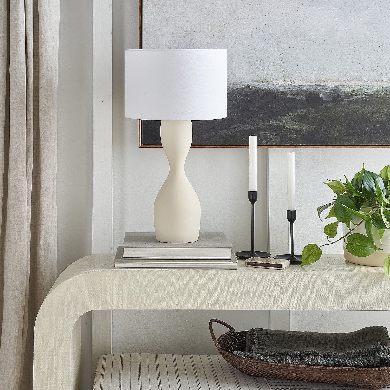 Off-White 19" Organic Wavy Table Lamp - Nourison | Walmart (US)