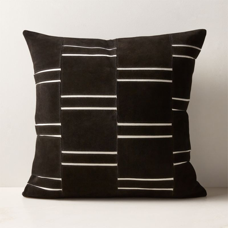 Keene Black Suede Throw Pillow with Down-Alternative Insert 20'' + Reviews | CB2 | CB2