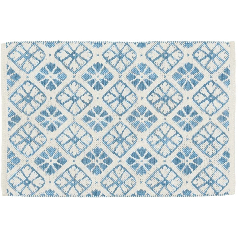 Mainstays by Becky G. & Alejandra Indoor Accent Rug, Blue Tile, 24" x 36" | Walmart (US)
