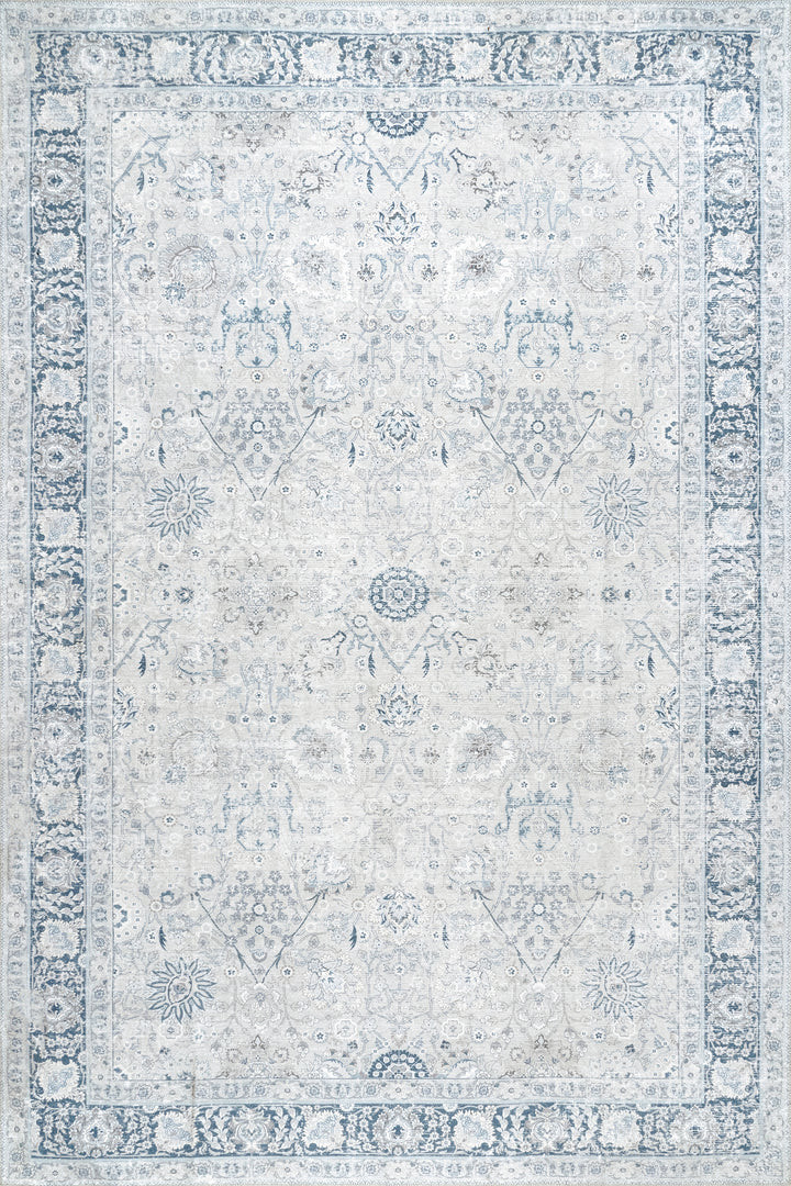 Bayberry Vintage Washable Rug | Light Blue | Rugs USA