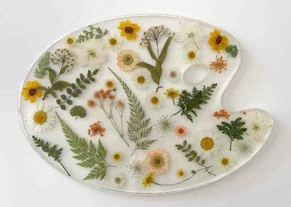 Resin Floral Paint Palette Golden | Etsy | Etsy (US)