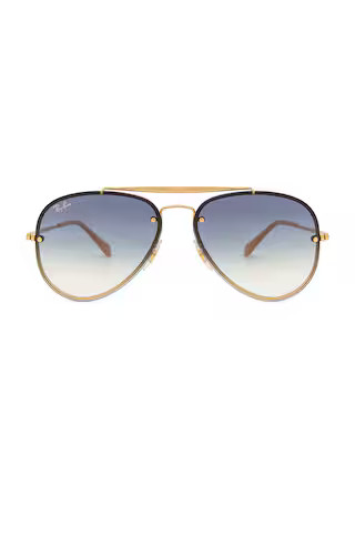 Ray-Ban Blaze Aviator in Gold & Light Blue Gradient from Revolve.com | Revolve Clothing (Global)