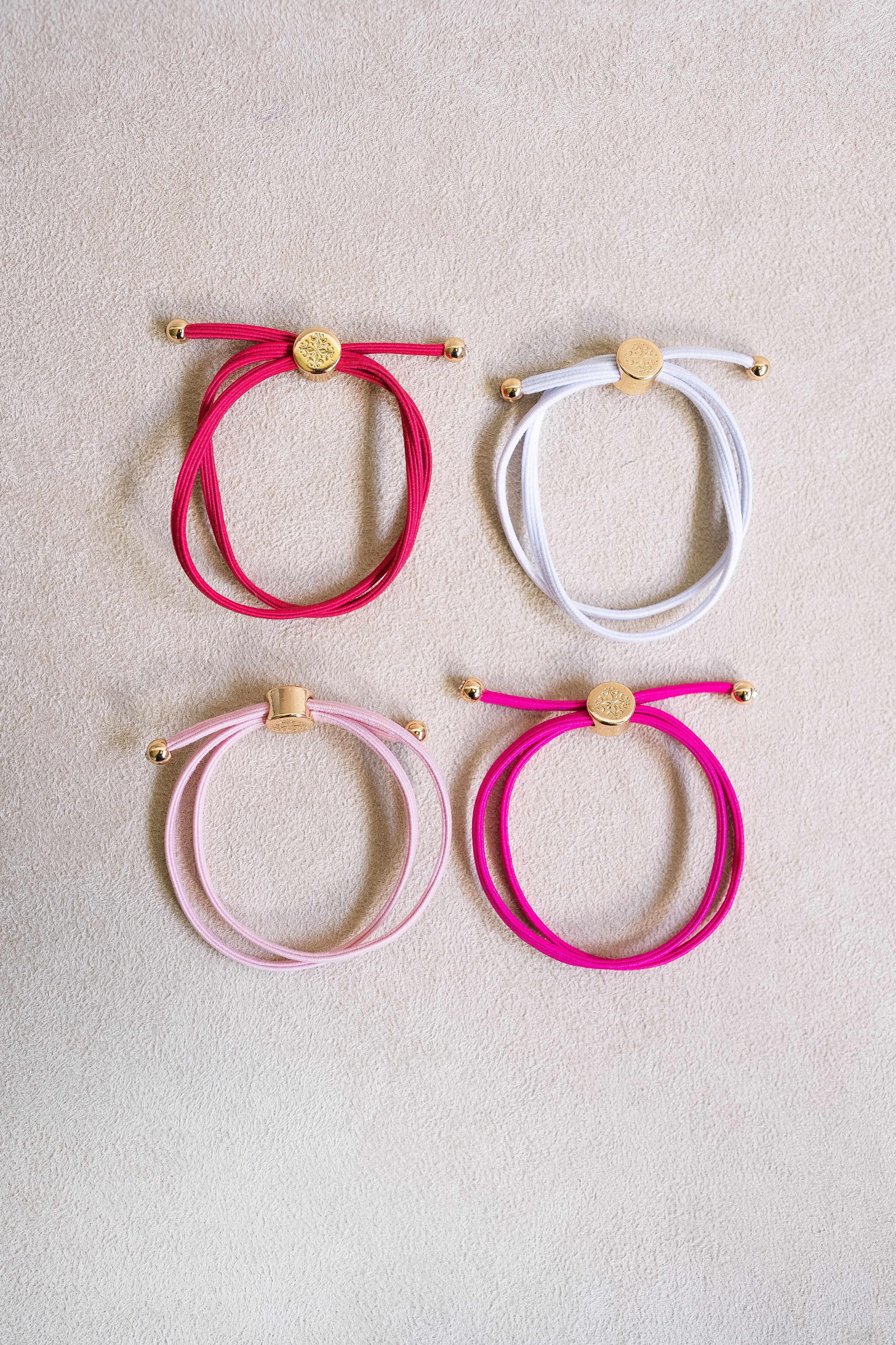 Skinny Hair Tie Set In Pink | Smith and Co. Jewel Design