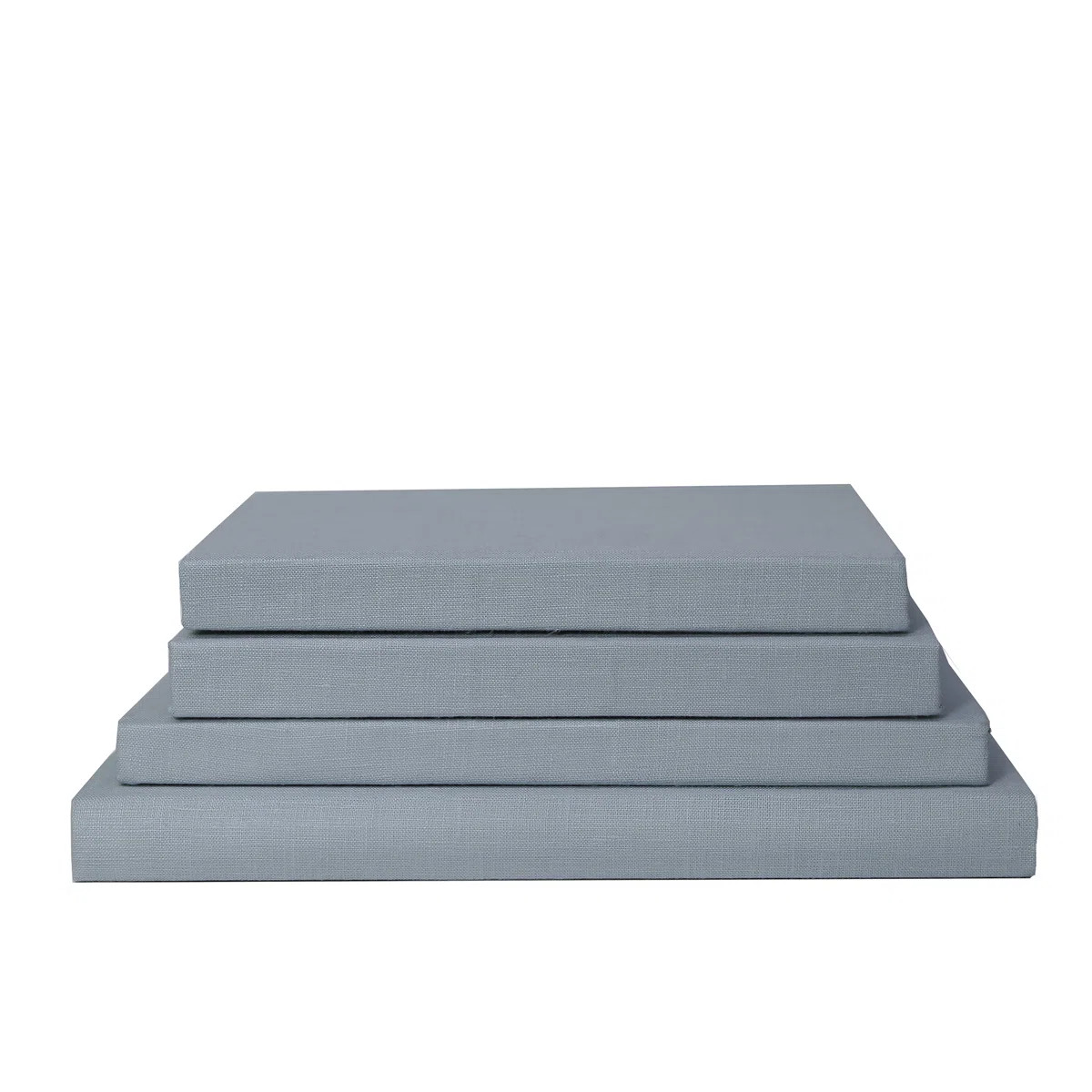 Decorative Books - Seafoam Linen Wrapped Coffee Table Stack - 4 Blue Books | Wayfair North America