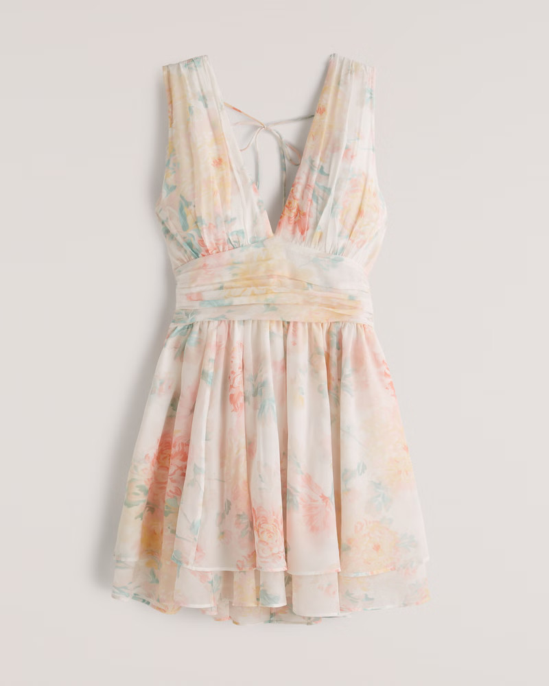 Mini Dress | Dress | Dresses | White Dress | White Dresses | Floral Dress | Winter Dress |  | Abercrombie & Fitch (US)