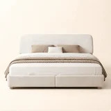 King Size Cloud Bed Frame, Upholstered Boucle Bed Frame with Adjustable Headboard, Solid Wood Leg... | Walmart (US)