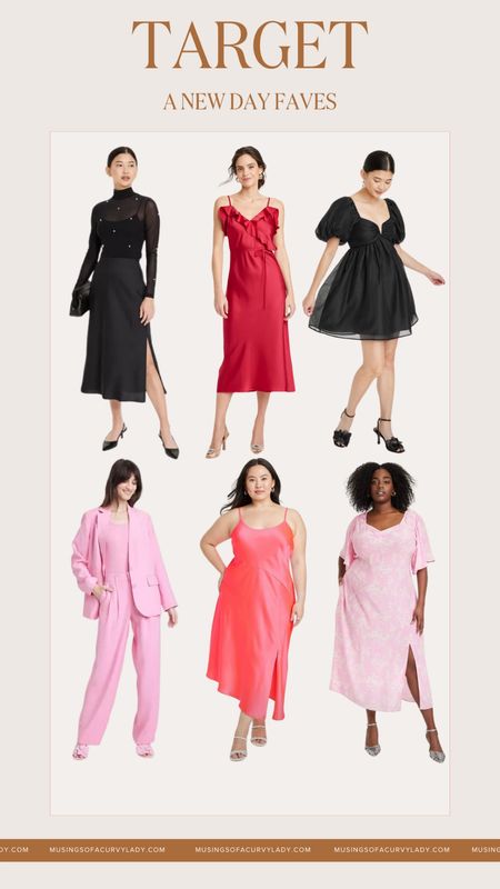 Currently obsessing over these styles from A New Day at Target🩷

plus size fashion, curvy, style guide, pjnk outfit inspo, blazer, pantsuit, red dress, midi, maxi, black silk satin skirt, baby doll dress

#LTKstyletip #LTKplussize #LTKwedding