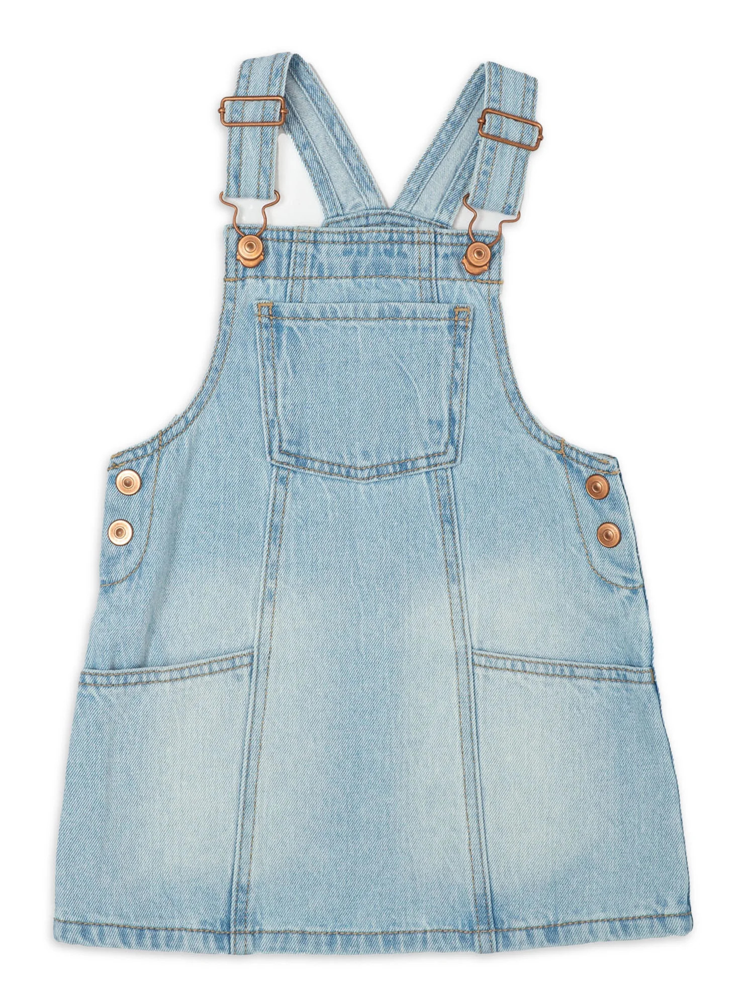 Wonder Nation Toddler Girls Denim Jumper, Sizes 2 Toddler-18 Months | Walmart (US)