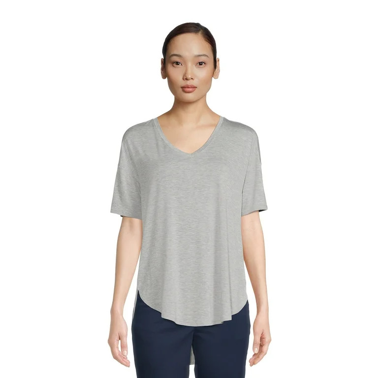 Time and Tru Women's V-Neck Tunic T- Shirt - Walmart.com | Walmart (US)