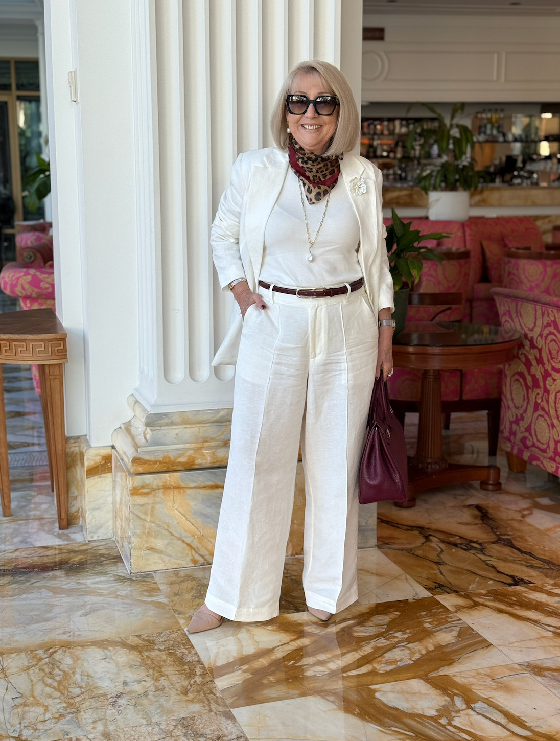 “MIX and MATCH’ SUITING! 🤍♥️

Love a stylish CREAM SUIT!  So versatile to use with so many DIFFERENT COLOURS.
Do you prefer total CREAM or cream with BURGUNDY?
This fabulous leopard SCARF with a burgundy boarder certainly takes this look to the next level. 

🔗 SHOP: LINKS to my LTK in BIO and STORIES or Message SHOP! 🛍

#LTK #ThisWithThis #OOTD #StyleInspiration #AgelessStyle #AgelessElegance #StyleOver50 #LTK.Australia 

 #LTKaustralia #LTKover50style #LTKstyletip