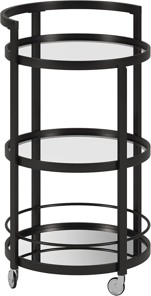 Henn&Hart 21" Wide Round Bar Cart in Blackened Bronze, Bar Carts for the Home | Amazon (US)