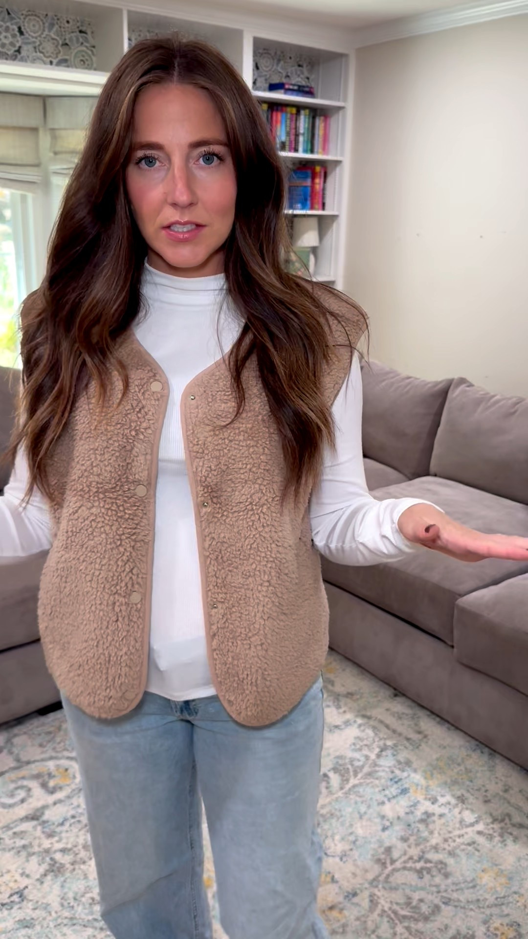 Obsessed with this cute vest!!! It’s currently on sale! 

I’m wearing size M, color khaki 

#LTKSaleAlert #LTKFindsUnder100 #LTKFindsUnder50