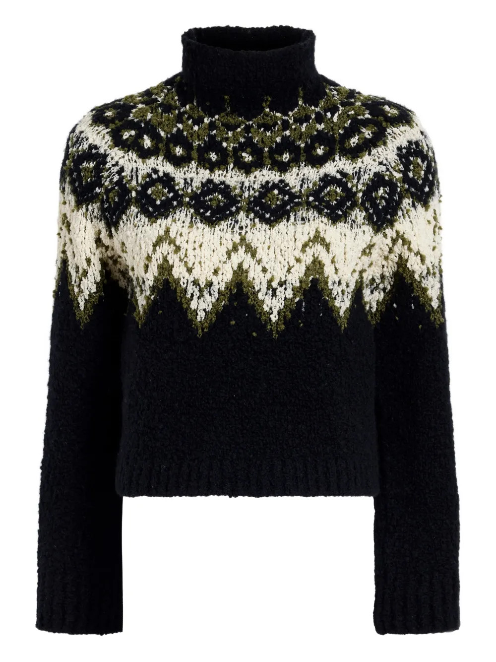 Proenza Schouler White Label Lizzy fairisle-pattern Turtleneck Sweater  | Black | FARFETCH | Farfetch Global
