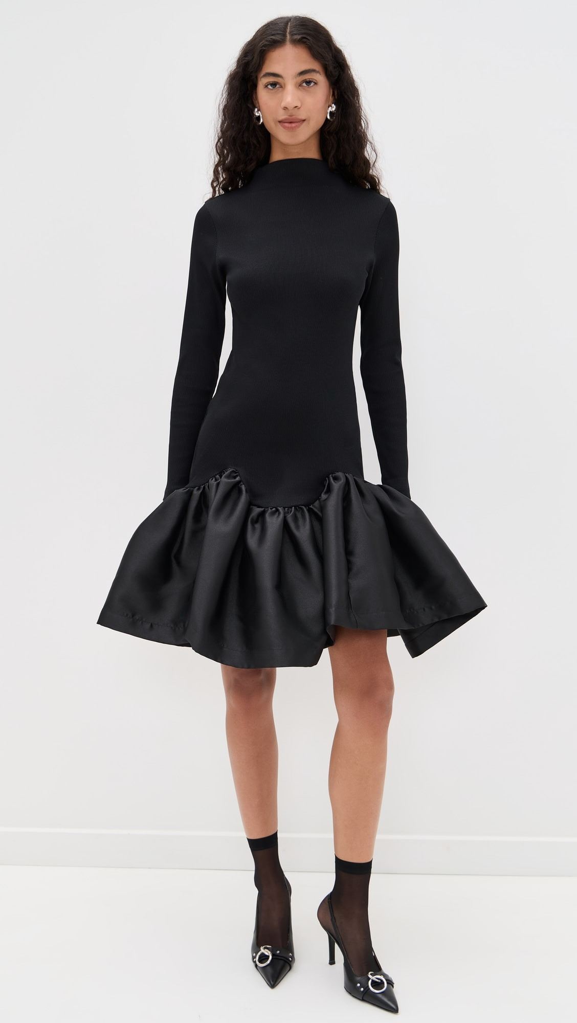 Long Sleeve Fitted Mini Dress with Drop | Shopbop