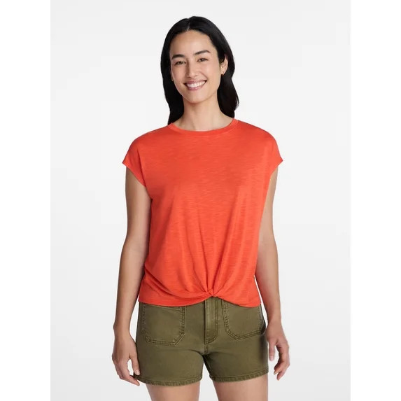 Time and Tru Women's Twist Front Top, Sizes XS-XXXL | Walmart (US)
