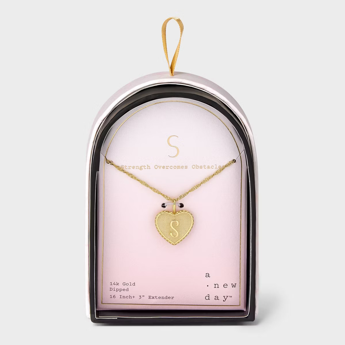 14K Gold Dipped Initial Heart Pendant Necklace - A New Day™ Gold | Target