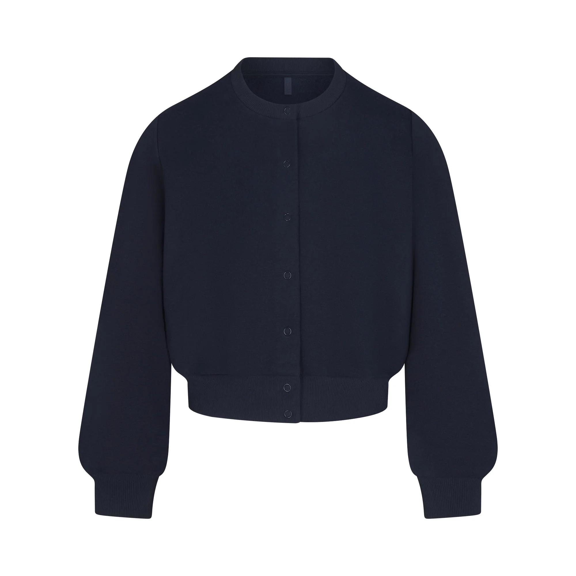 COTTON FLEECE SHRUNKEN CARDIGAN | NAVY | SKIMS | SKIMS (US)