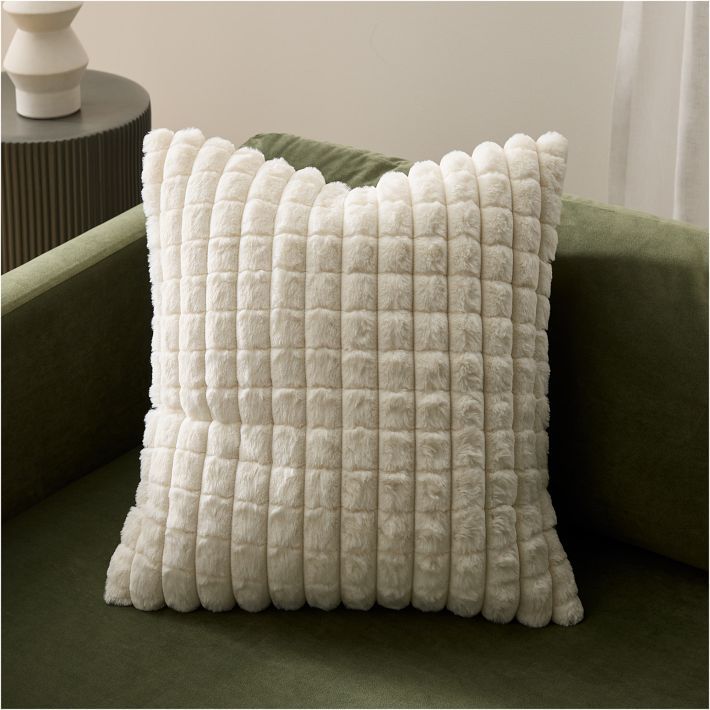 Bubble Quilted Fur Pillow Cover | West Elm (US)