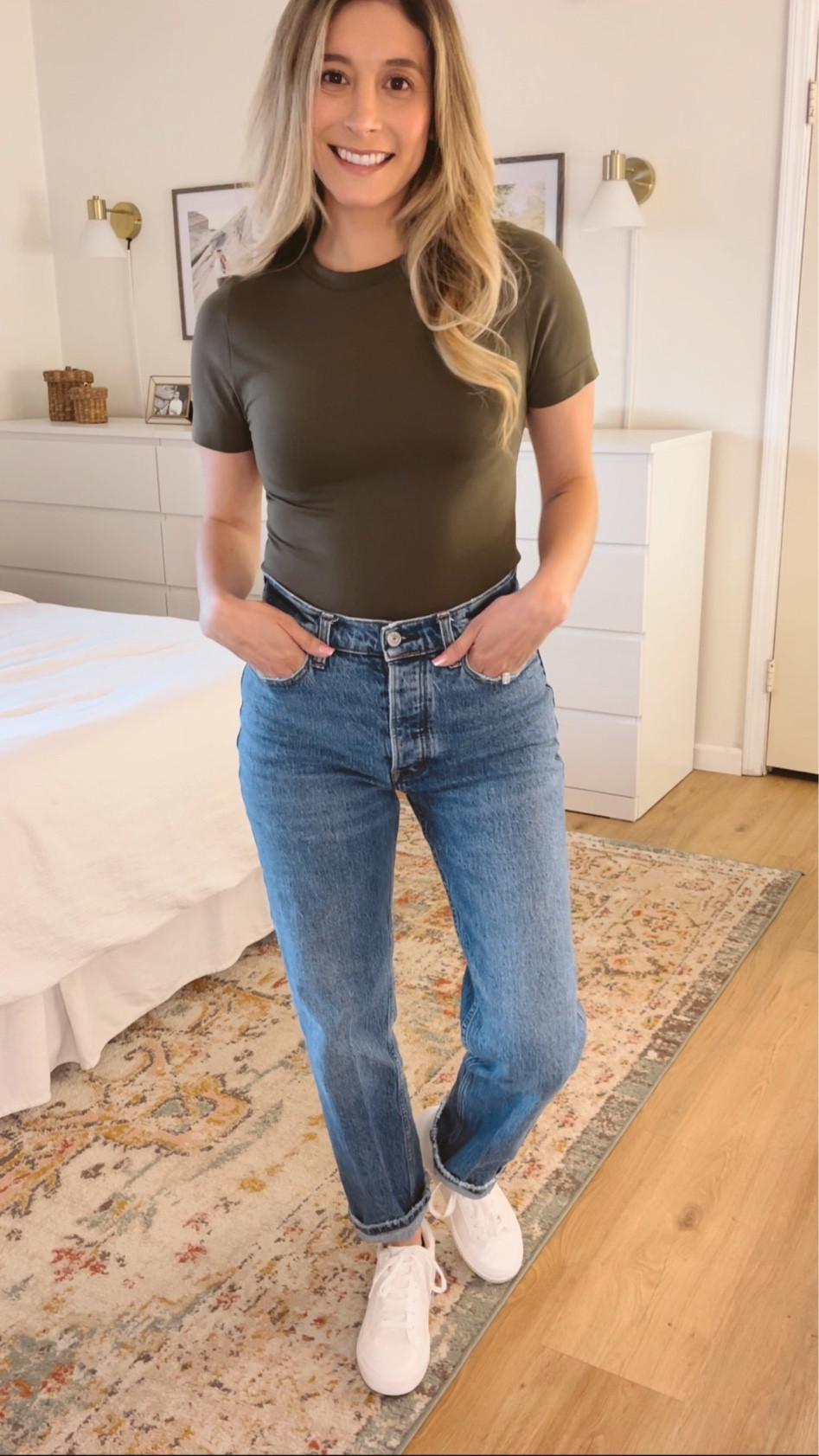 Seamless Target t-shirt that rivals skims brand. Buttery soft and so comfortable! The perfect basic for your wardrobe! I paired this tee with Abercrombie straight 90s high rise jeans in dark marble. It's the perfect on the go casual outfit!

#LTKstyletip #LTKfindsunder100 #LTKsalealert