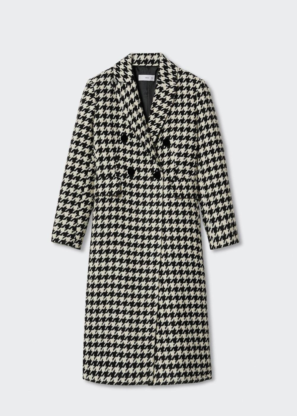 Houndstooth wool-blend coat | MANGO (US)