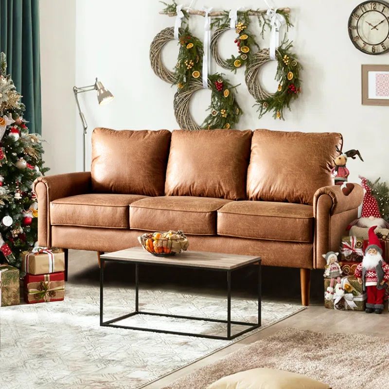 Ainsley 73.6'' Vegan Leather Sofa | Wayfair North America