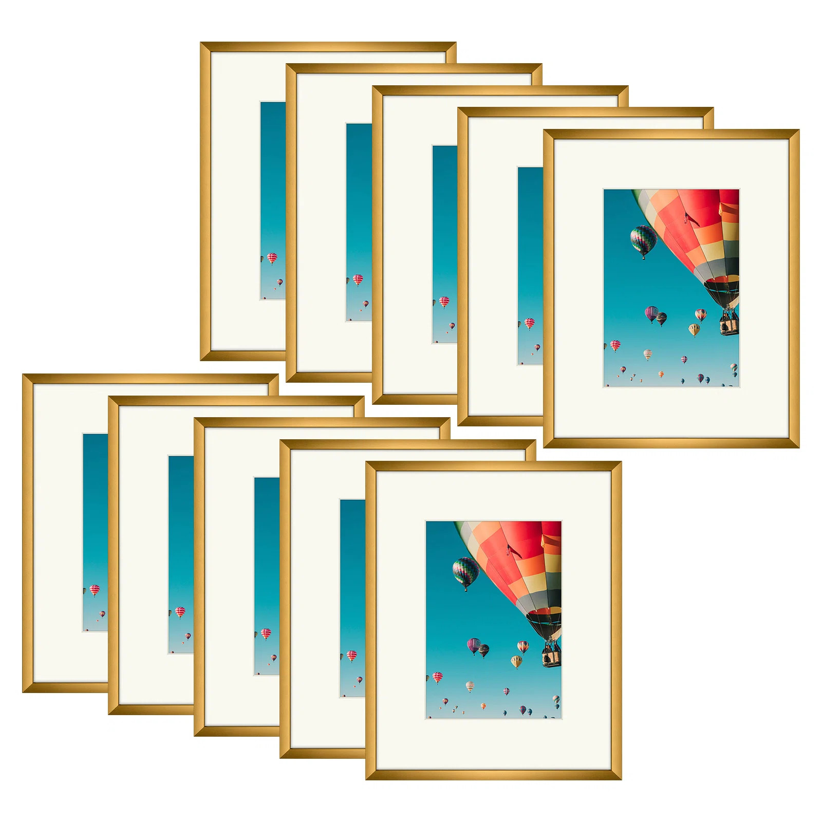 Drennon Metal Picture Frame - Set of 10 with Mat (Set of 10) | Wayfair North America