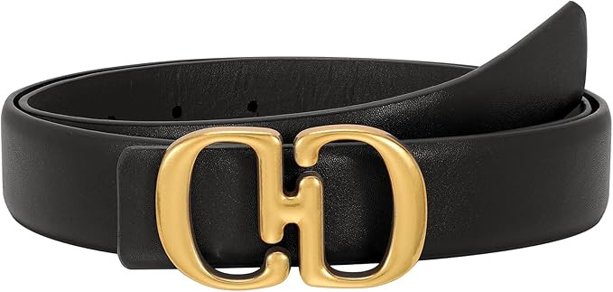 CESCOSI Women Leather Belts with Gold Buckle Casual Fashion Waist Belt for Jeans Pants Dresses | Amazon (US)