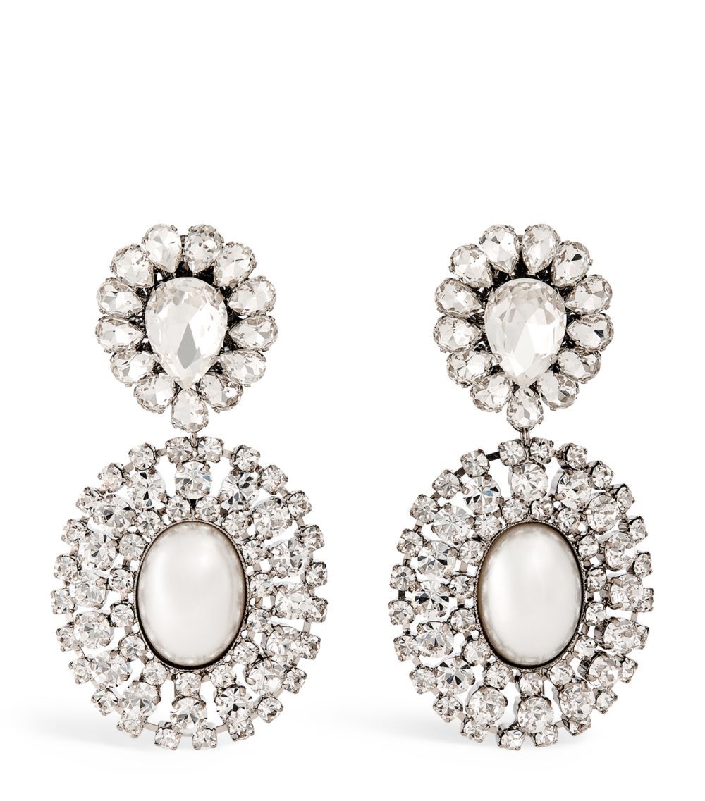 Faux Pearl and Crystal Droplet Earrings | Harrods