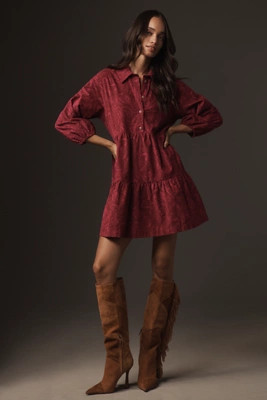 The Bettina Tiered Shirt Dress by Maeve: Mini Corduroy Edition | Anthropologie (US)