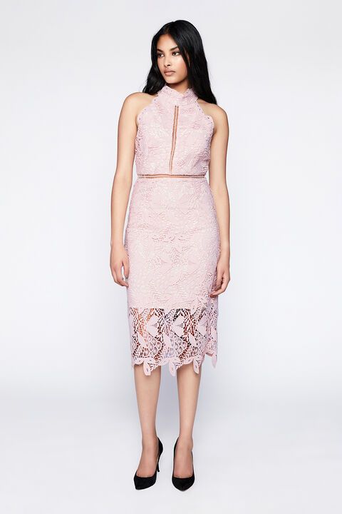 Willow Floral Lace Dress in Soft Pink | Bardot (US)