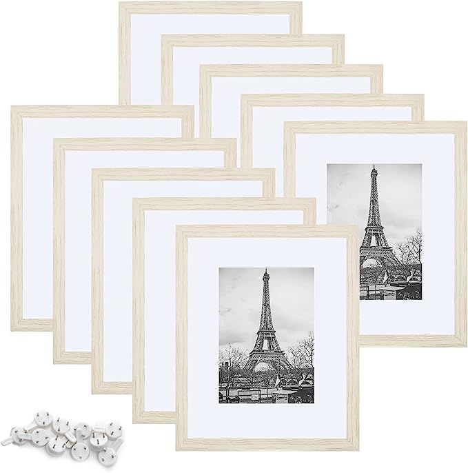 upsimples 8x10 Picture Frame Set of 10,Display Pictures 5x7 with Mat or 8x10 Without Mat,Multi Ph... | Amazon (US)