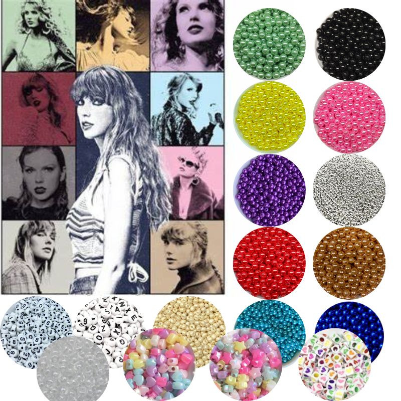 Kit Miçangas Taylor Swift P/ Pulseiras 1000 unidades Cores Álbuns The Eras Tour Acessórios no ... | Shopee (BR)