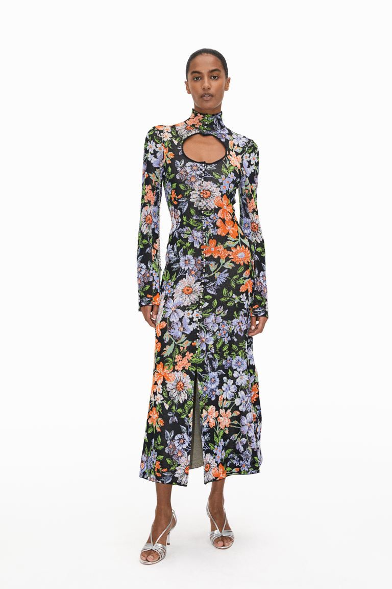 Jacquard-knit cut-out dress | H&M (UK, MY, IN, SG, PH, TW, HK)
