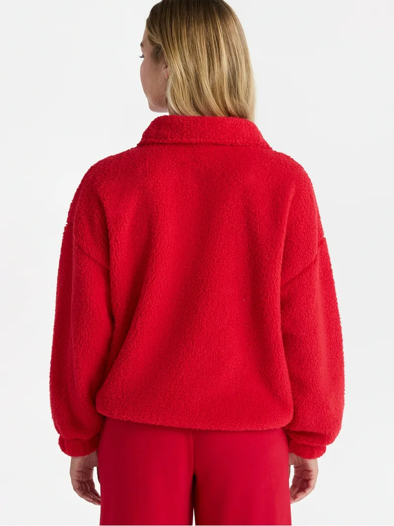No Boundaries Plush Half-Zip Pullover, Women's | Walmart (US)