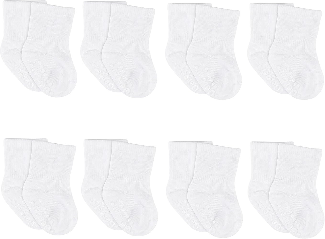 Gerber baby-boys 8-pack Wiggle-proof Jersey Crew Socks | Amazon (US)