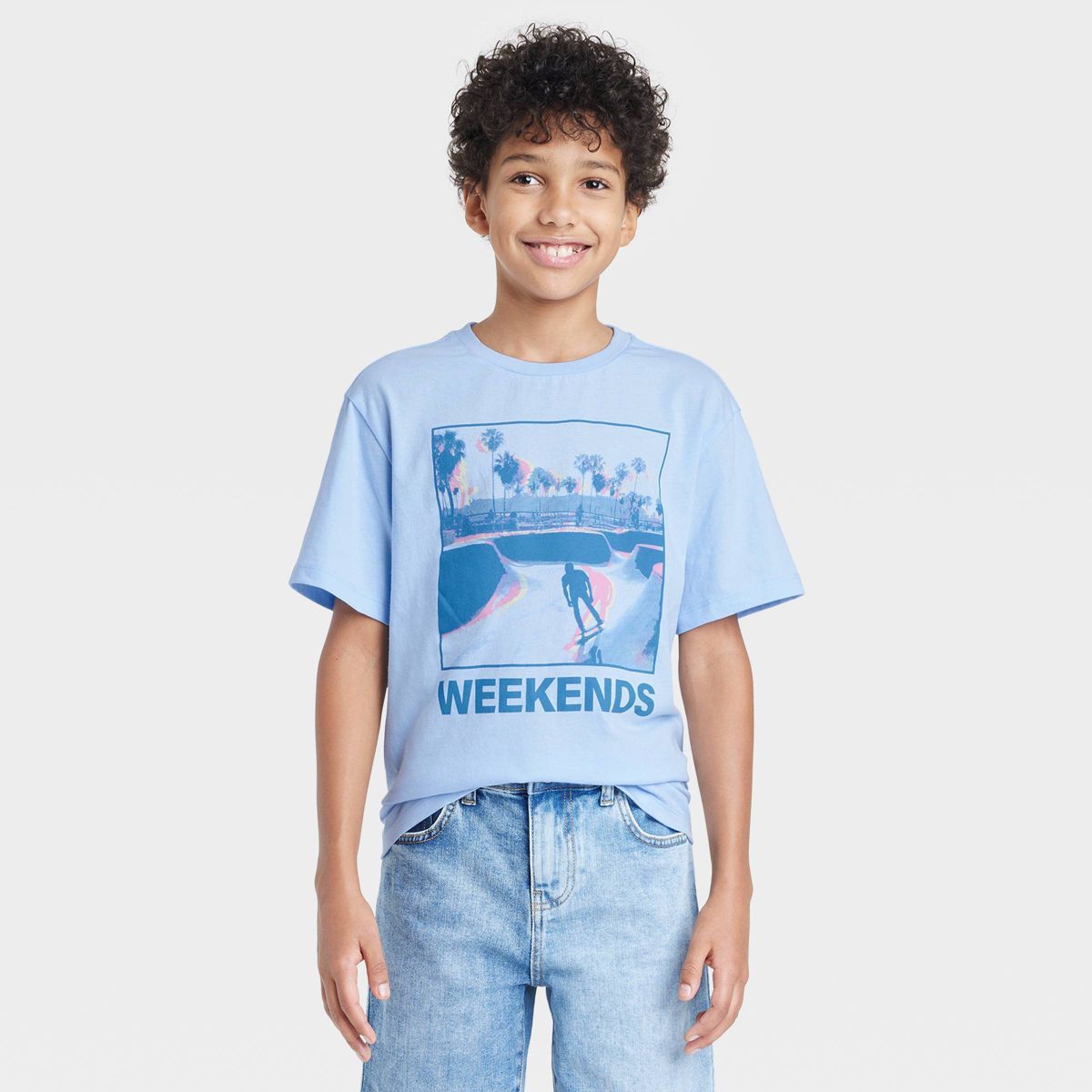 Boys' Weekend Skater Short Sleeve Graphic T-Shirt - art class™ Blue | Target