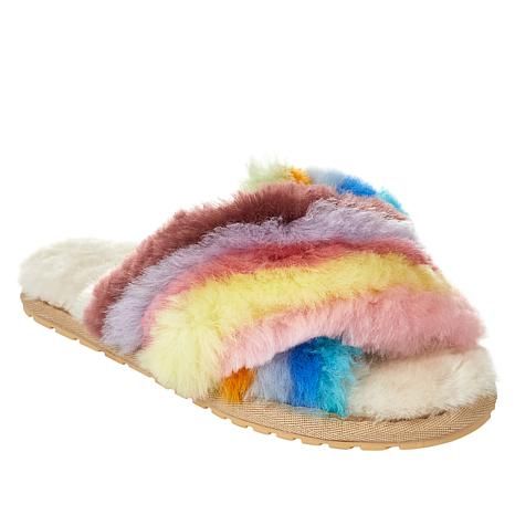 EMU Australia Mayberry Rainbow Sheepskin Fur Slipper | HSN