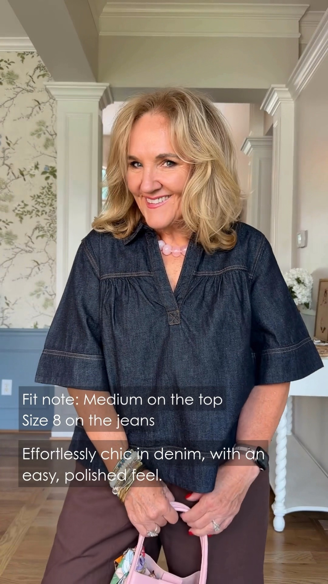This denim pullover top is such an easy elevated basic. The relaxed fit, flattering neckline, and roomy sleeves make it comfortable enough for everyday wear while still looking polished with brown pants or your favorite jeans.

💡 LTK MADE EASY
❤️ Heart = Support my posts!
🔖 Save = Get sale & restock alerts
📋 Lists = Keep favorites organized
📲 Share = Send lists and products to a friend. Hello, Christmas List!
💬 Comment = Ask me anything about what I'm wearing.:-)

#LTKootd #LTKWorkwear #LTKOver40