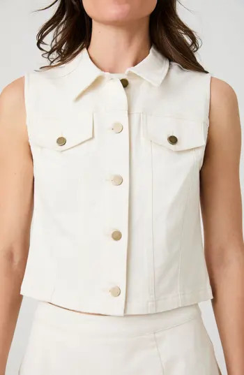 French Connection Denim Vest in Ecru at Nordstrom Rack, Size Medium | Nordstrom Rack