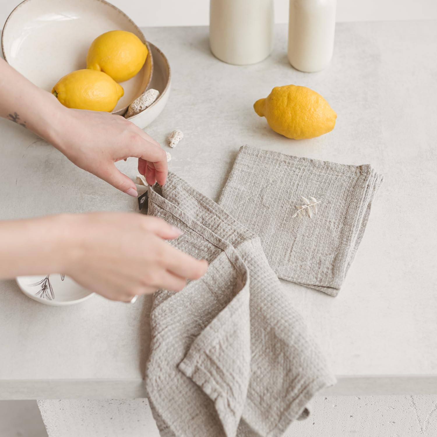 Pure 100% Linen Kitchen Towels - Linen Dish Towels for Kitchen Linens - 13x29-inch Waffle Weave H... | Amazon (US)
