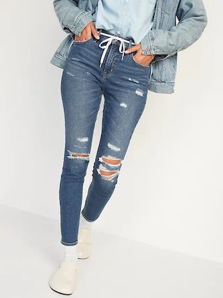 High-Waisted Rockstar Super Skinny Ripped Jeans for Women | Old Navy (US)