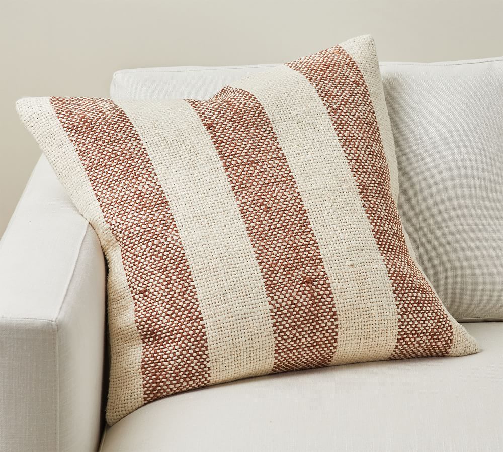 Faye Textured Striped Pillow Cover | Pottery Barn (US)