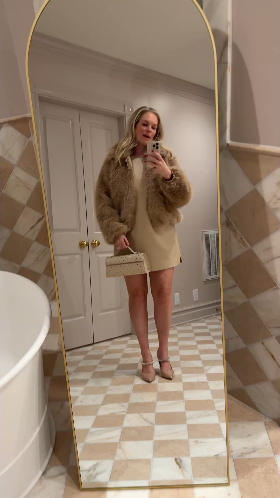 Love this tonal date night look! The faux fur jacket is on sale for $50 and it’s so chic in person - also love this vegan leather dress that’s so flattering!

#LTKootd #LTKSaleAlert #LTKFindsUnder100