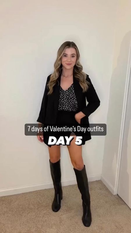 Valentine’s Day outfit inspo 🫶🏼

Sized up to a medium in the cropped tee
XS in the B&W heart satin tank 
Black blazer runs a little big, size XS 

Faux leather moto jacket size XS from Zara- linking similars 
Abercrombie black jeans run tts, size 26
2 petite in the black mini skirt from princess Polly- linking similars! 
Both boots run tts 

Target fashion, date night outfit

#LTKstyletip #LTKshoecrush #LTKunder50