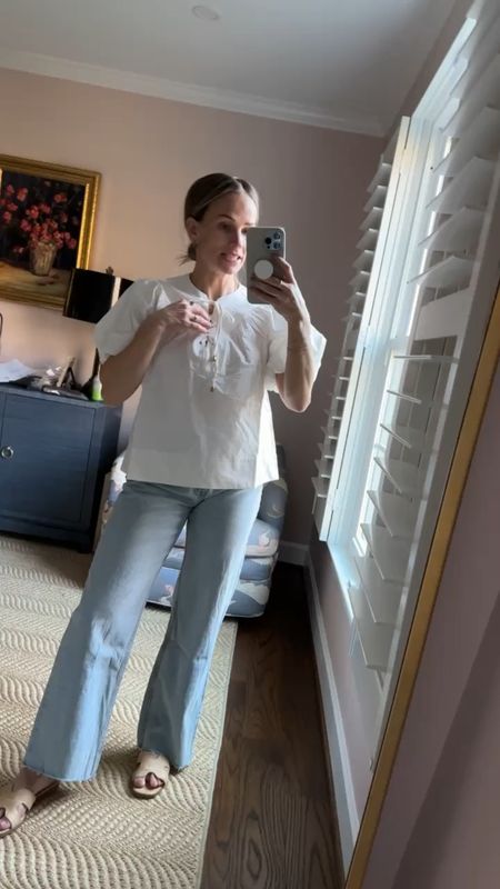This tie front white top is a great option for styling with jeans this spring. You can front tuck it or style it with a more fitted pant. Tuckernuck find! Size XS

#LTKstyletip