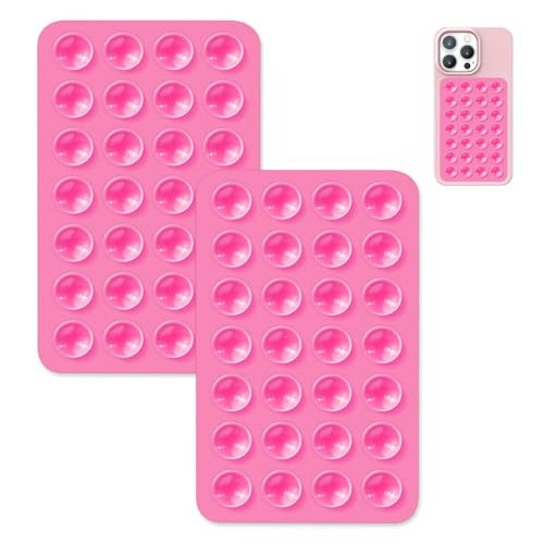 2 Pack Suction Cup Phone Case Mount Double-Sided,Silicon Sticky Phone Stand for iPhone and Android, Hands-Free Strong Grip Holder for Selfies and Videos | Amazon (US)