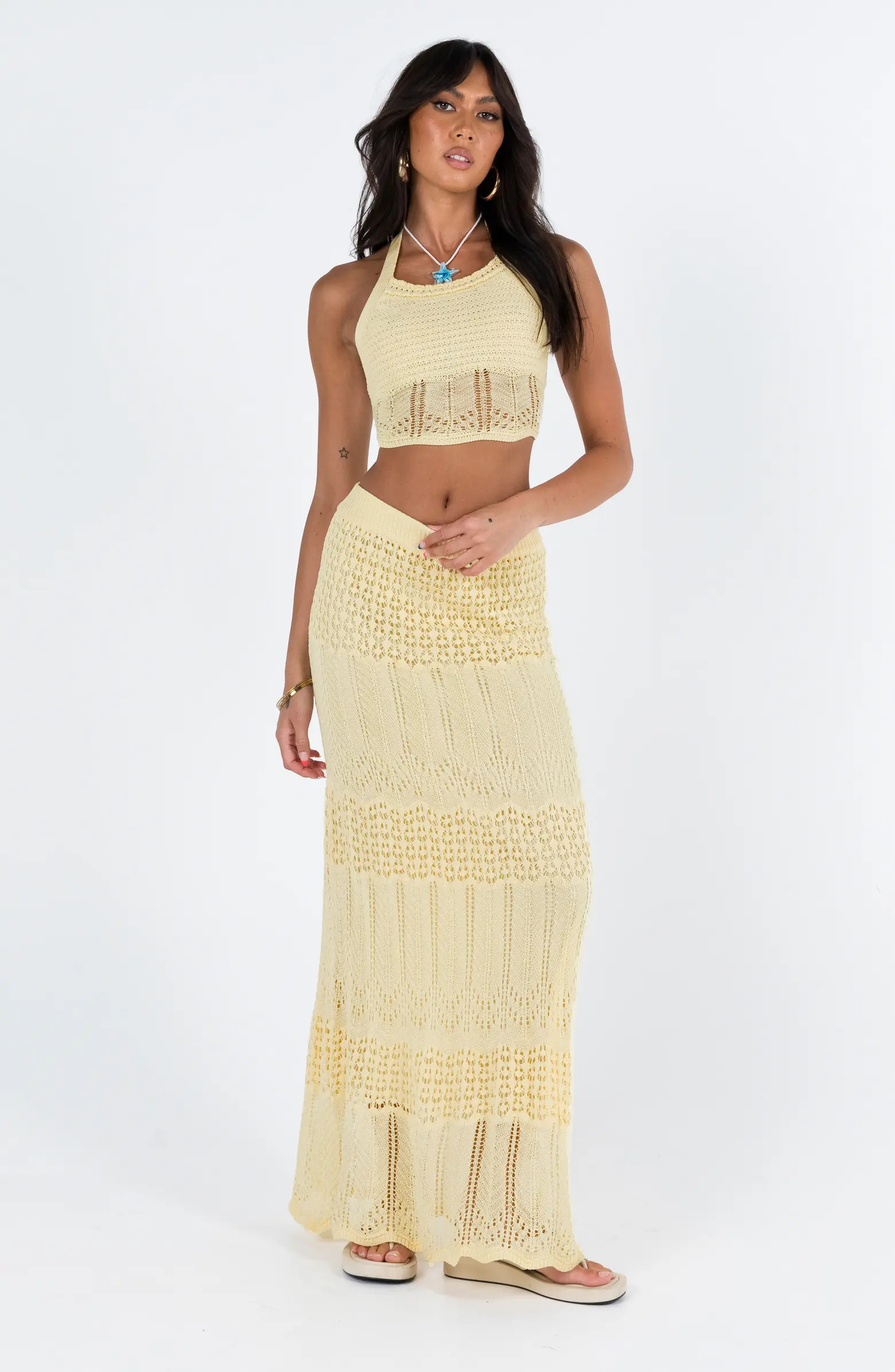 Xander Two-Piece Halter Top & Maxi Skirt Set | Nordstrom