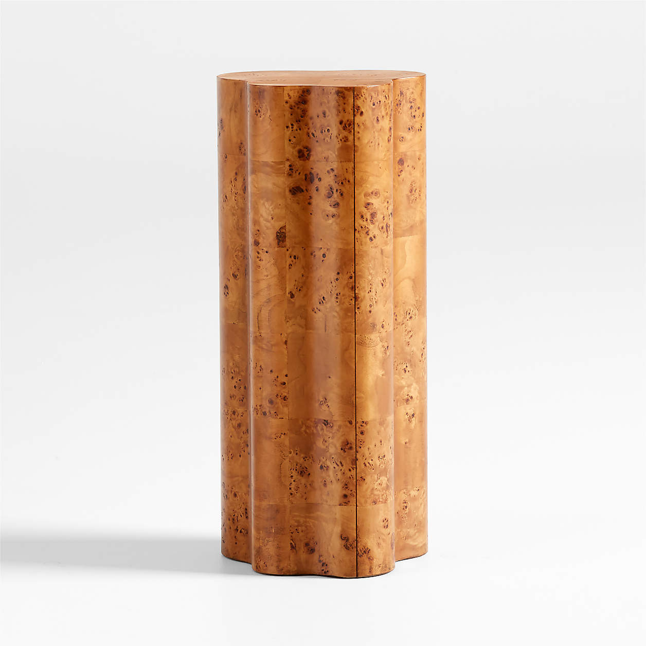 Fleur Tall Burl Wood Drink Table + Reviews | Crate & Barrel | Crate & Barrel