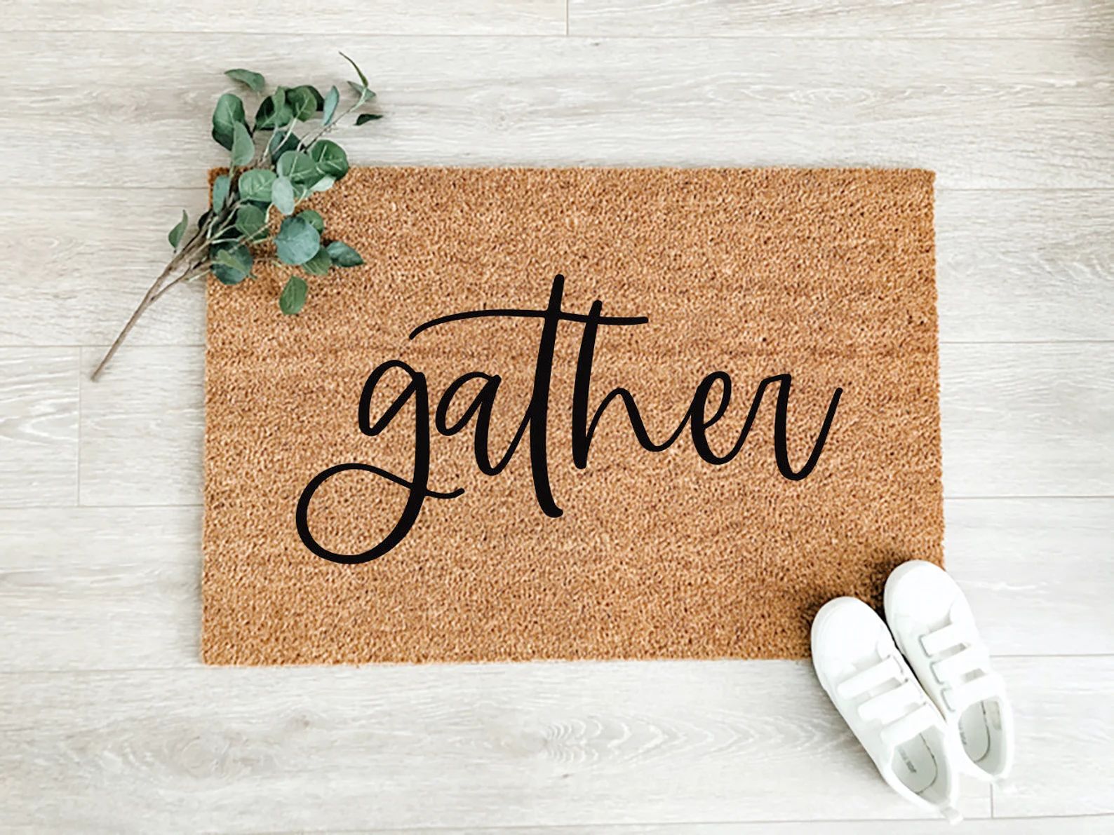 Gather Doormat  Fall Porch Decor  Fall Decor  Welcome Mat  | Etsy | Etsy (CAD)